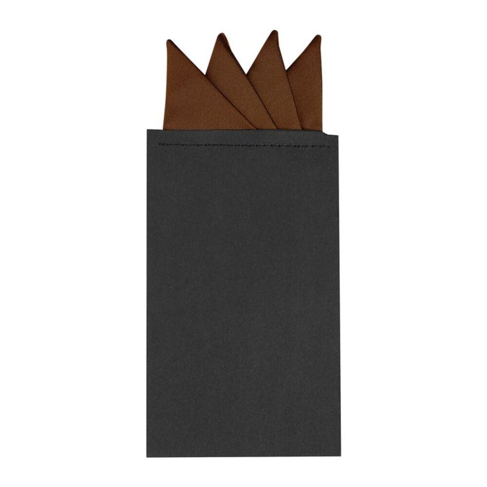 Pre-Folded Pocket Squares Triangles Suit Handkerchief One Size Coffee